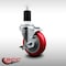 Service Caster 4'' SS Red Poly Swivel 1-1/2'' Expanding Stem Caster with Brake SCC-SSEX20S414-PPUB-RED-TLB-112 - alternate 3